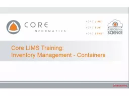 Core LIMS Training:
