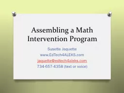 Assembling a Math Intervention