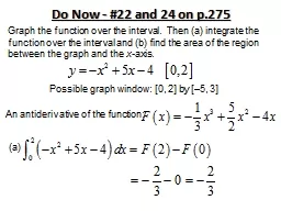Do Now - #22 and 24 on p.275