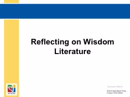 Reflecting on Wisdom Literature