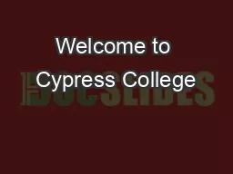 Welcome to Cypress College