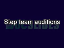 Step team auditions