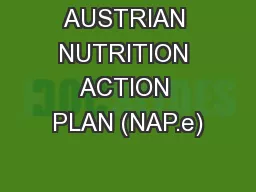 AUSTRIAN NUTRITION ACTION PLAN (NAP.e)