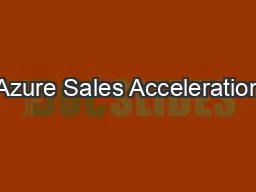 Azure Sales Acceleration