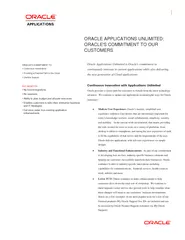 ORACLE APPLICATIONS UNLIMITED ORACLES COMMITMENT TO OU