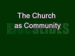 The Church as Community