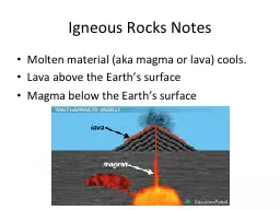 Igneous Rocks Notes