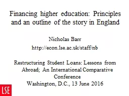 Financing higher education: Principles and an outline of th