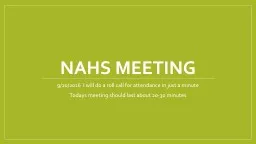 NAHS Meeting