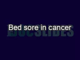 Bed sore in cancer