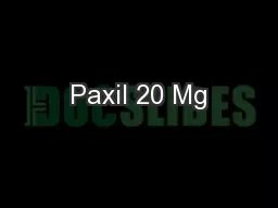 Paxil 20 Mg