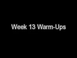 Week 13 Warm-Ups