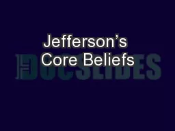 Jefferson’s Core Beliefs
