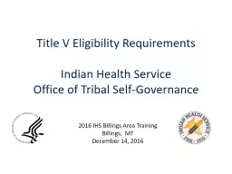 Title V Eligibility Requirements
