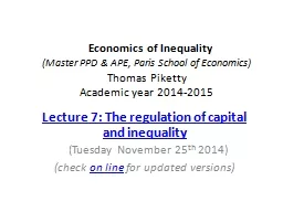    Economics of Inequality