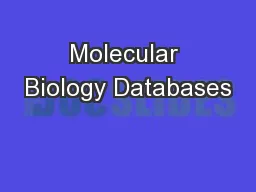 Molecular Biology Databases