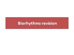 Biorhythms revision