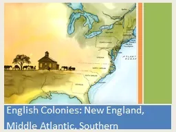 English Colonies: New England,
