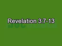 Revelation 3:7-13