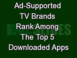 Ad-Supported TV Brands Rank Among The Top 5 Downloaded Apps