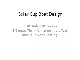 Solar Cup Boat Design