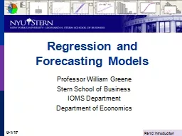Regression and Forecasting Models