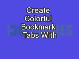 Create Colorful Bookmark Tabs With