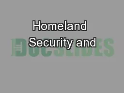 Homeland Security and