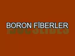 BORON FİBERLER
