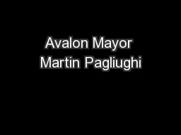 Avalon Mayor Martin Pagliughi