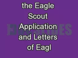 Filling Out the Eagle Scout Application and Letters of Eagl