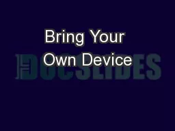 Bring Your Own Device