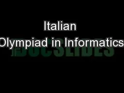 Italian Olympiad in Informatics: