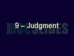 9 – Judgment