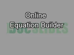 Online Equation Builder
