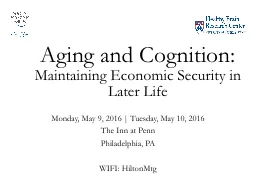 Aging and Cognition: