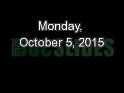 Monday, October 5, 2015