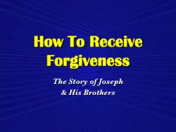 How To Receive Forgiveness