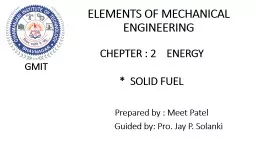 ELEMENTS OF MECHANICAL         ENGINEERING
