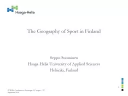 The Geography of Sport in Finland