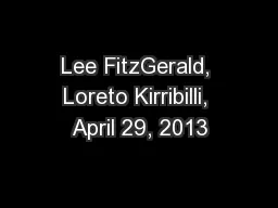 Lee FitzGerald, Loreto Kirribilli, April 29, 2013