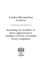London Metropolitan Archives Information Leaflet Numbe