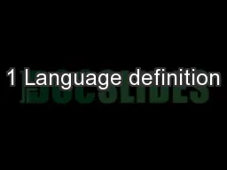 1 Language definition