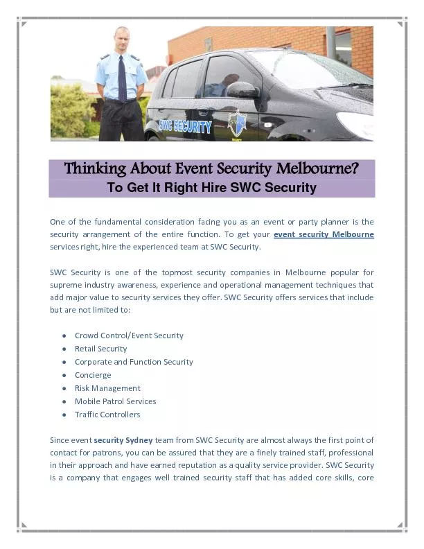 Security Services Melbourne