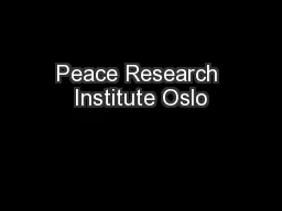 Peace Research Institute Oslo