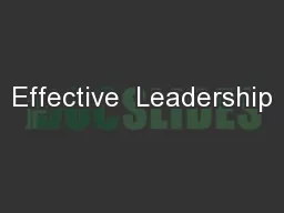 Effective  Leadership