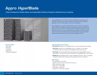 Appro Hyper Blade clusters are flexible modular scalab