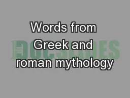 Words from Greek and roman mythology