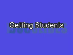Getting Students