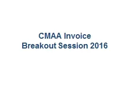 CMAA Invoice